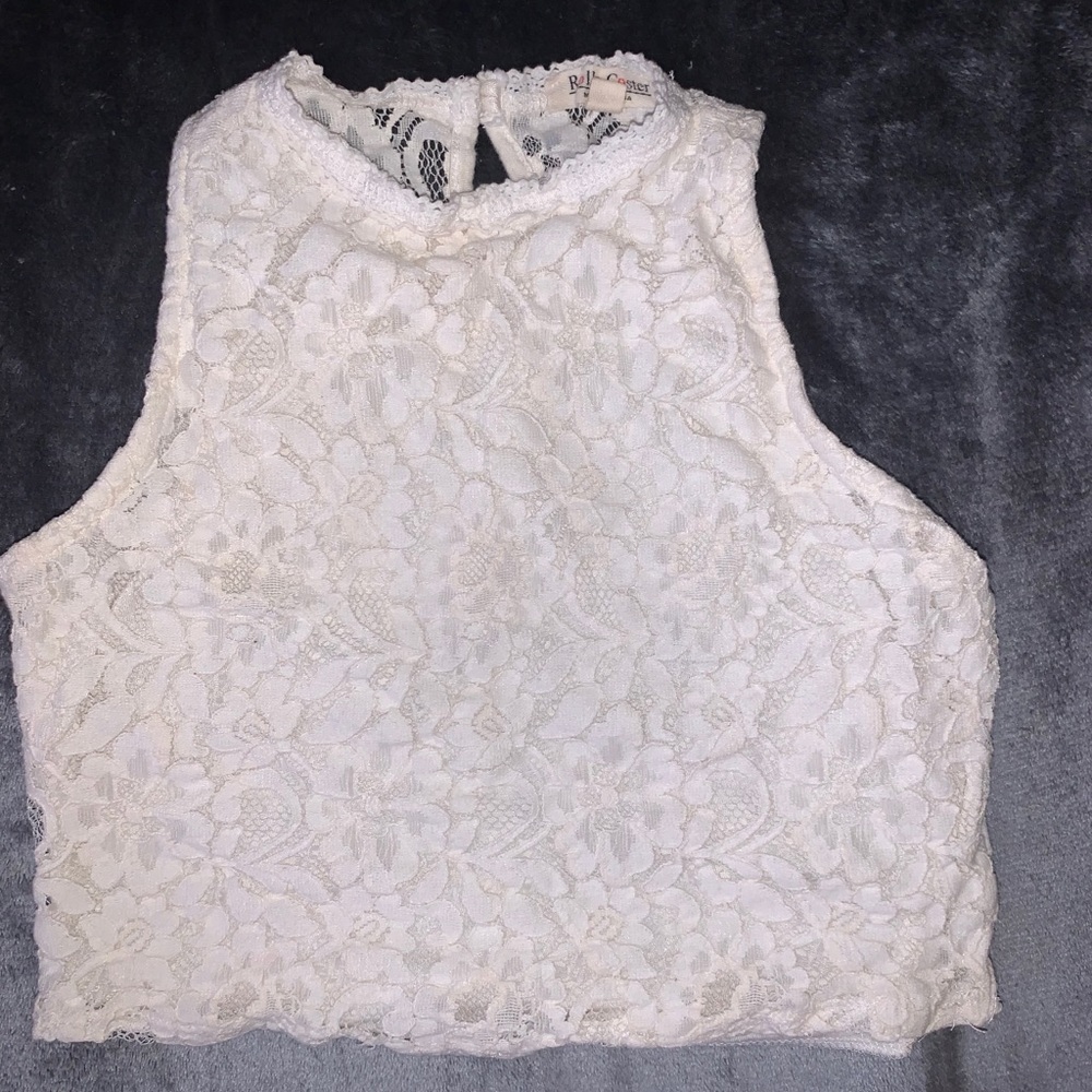 White lace crop top